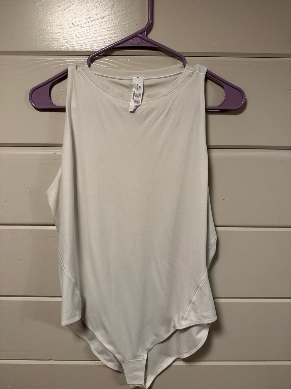 lululemon athletica White Sleeveless Women's Bodysuit Nulu.  NWOT.  size XL